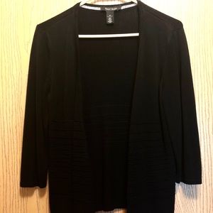 3/4 Sleeve Black Cardigan (Drape Style)